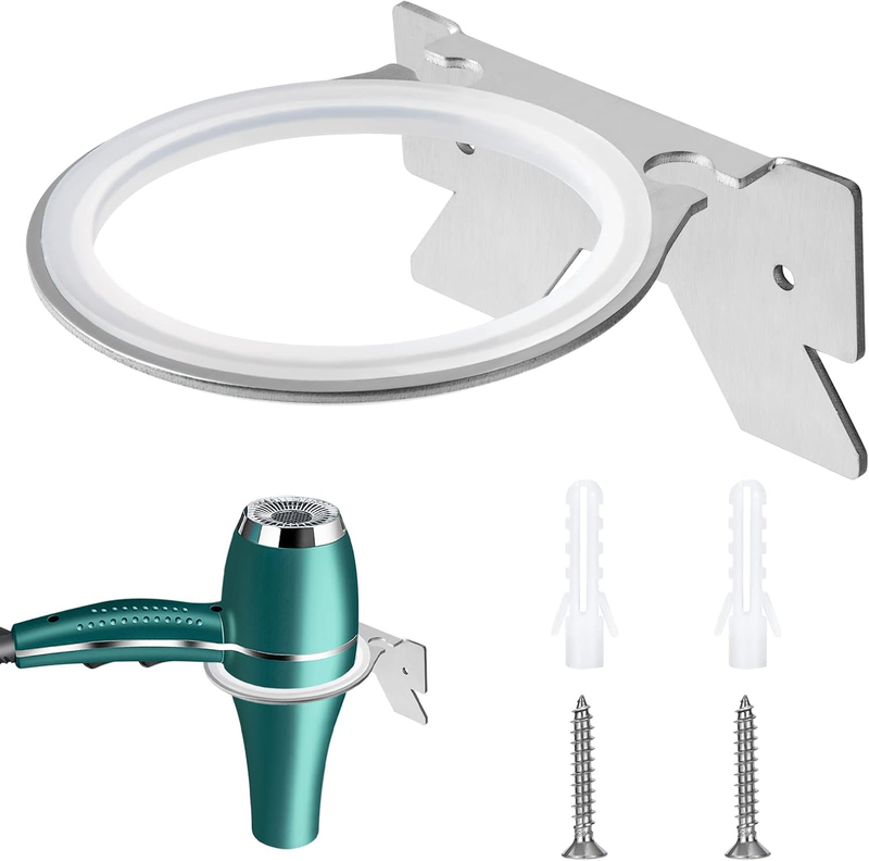 Hair Dryer Holder Wall Mount Stainless Steel for Bathroom Bedroom Barber Does not apply