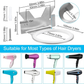 Hair Dryer Holder Wall Mount Stainless Steel for Bathroom Bedroom Barber Does not apply