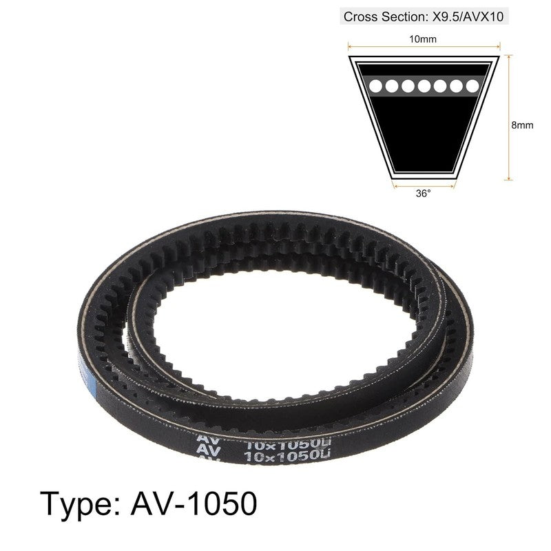 AV10 Cogged Drive Belt 1050mm Rubber V Belt 10x8mm Power Transmission