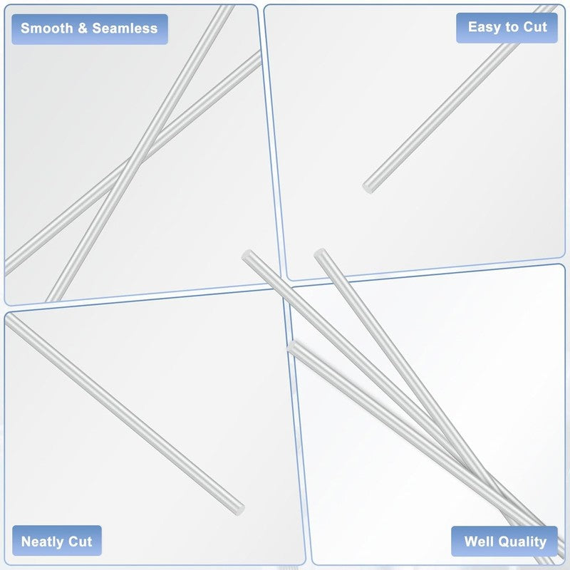 Aluminum Round Rod 3mm 300mm 20 Pack 6061 Solid Metal Bar Stock for DIY Craft