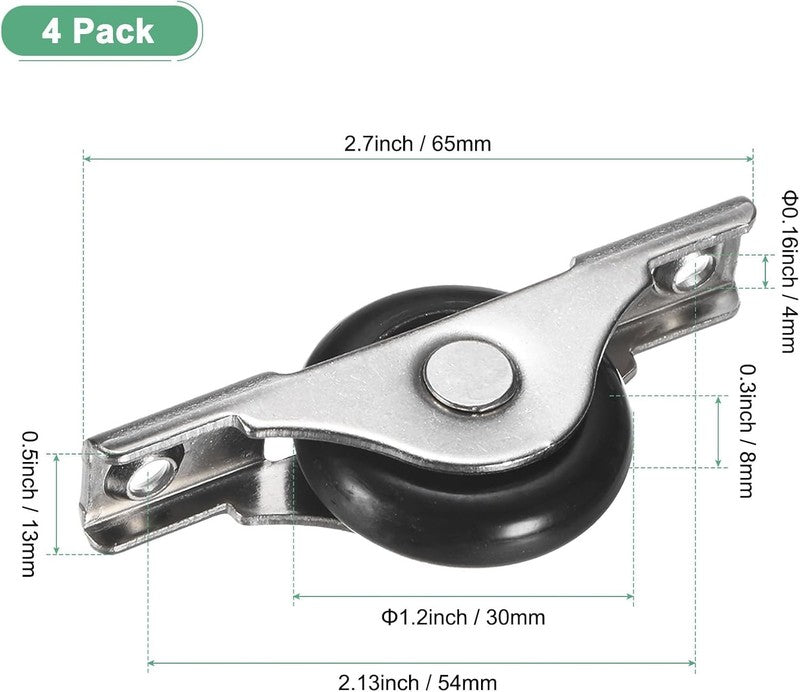 4 Pack Sliding Door Rollers 30mm Nylon Window Wheels Patio Screen Door Repair