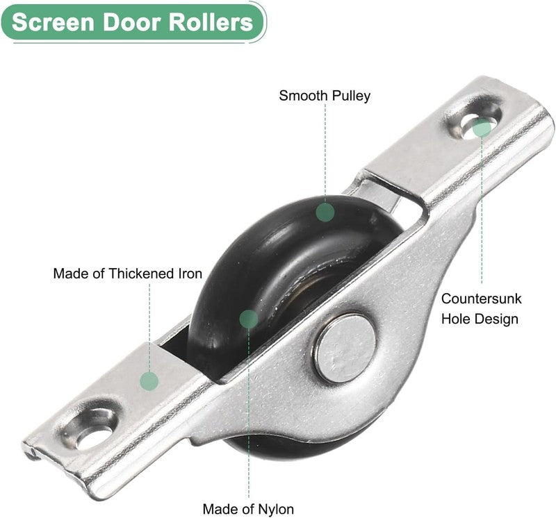 4 Pack Sliding Door Rollers 30mm Nylon Window Wheels Patio Screen Door Repair