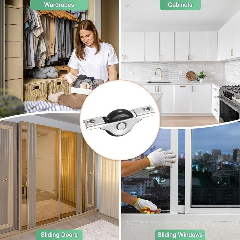 4 Pack Sliding Door Rollers 30mm Nylon Window Wheels Patio Screen Door Repair