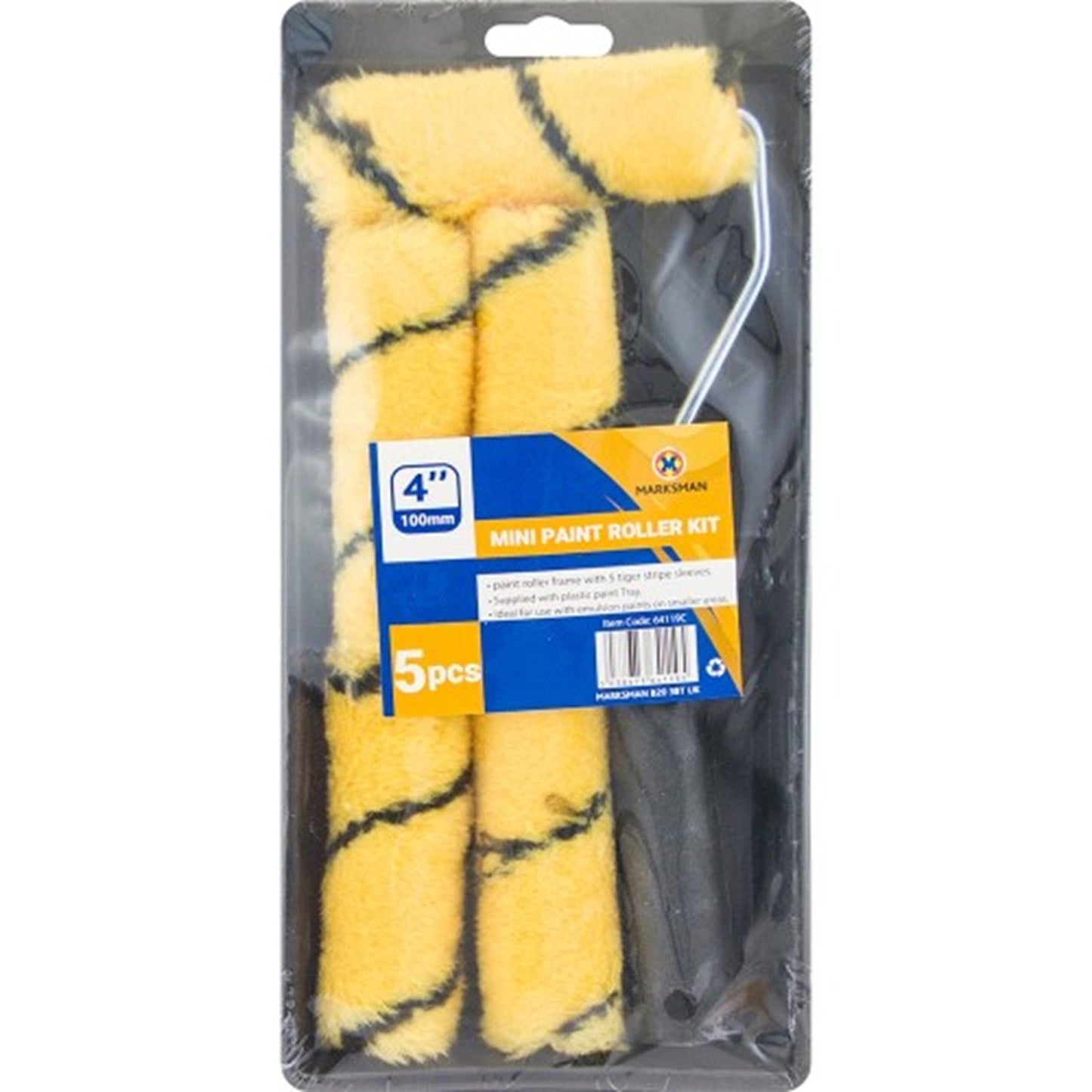 Paint Roller Kit 7PC 4'' Mini Set Emulsion Sleeves Tray DIY Home Tool