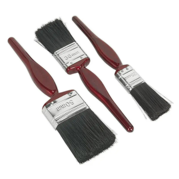 Paint Brush Set 3PC Pure Bristle Decorating DIY Home Wall Trim Brushes Unbranded