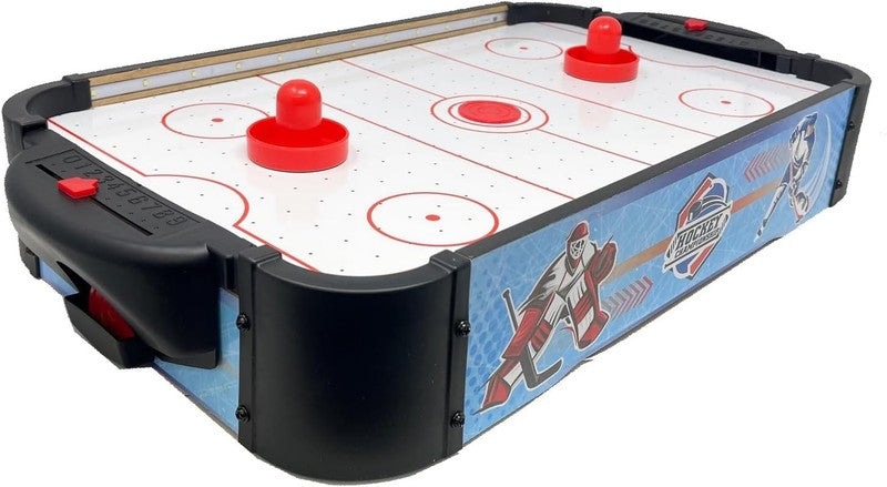 Air Hockey LED Tabletop Game Light Up Arcade Set with 2 Pushers 2 Pucks
