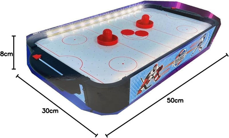 Air Hockey LED Tabletop Game Light Up Arcade Set with 2 Pushers 2 Pucks