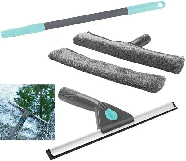 Window Cleaning Kit Telescopic Squeegee Mop Wash Wipe Tool Set Extension Pole Unbranded
