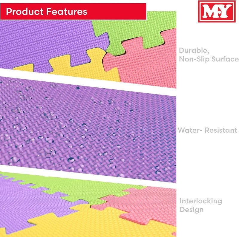 Soft EVA Foam Play Mat Baby Floor Tiles 29x29cm Interlocking Kids Playroom Mat