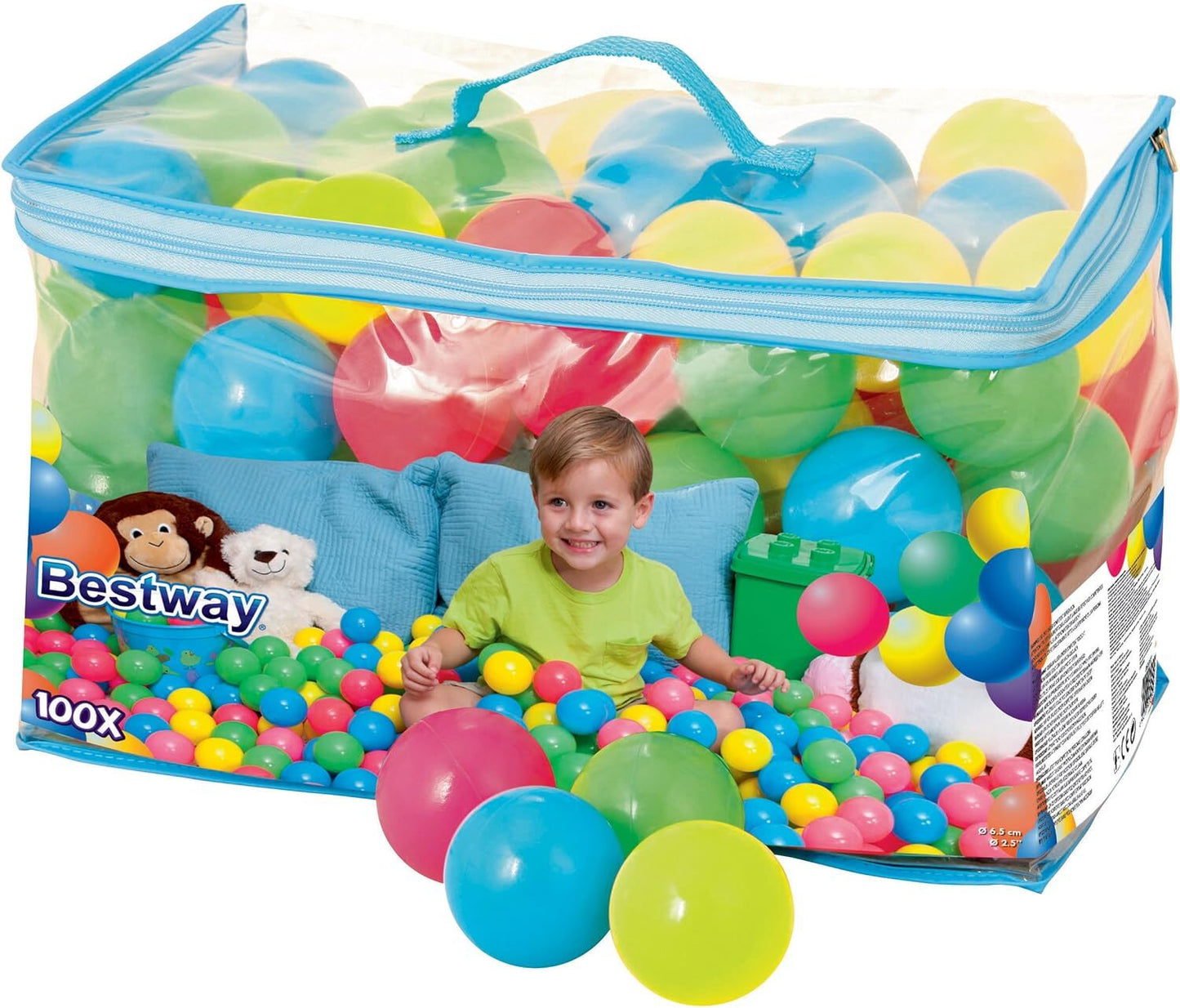 Bestway Play Balls Plastic Soft Kids Splash Pool Trampoline Playpen 100pcs