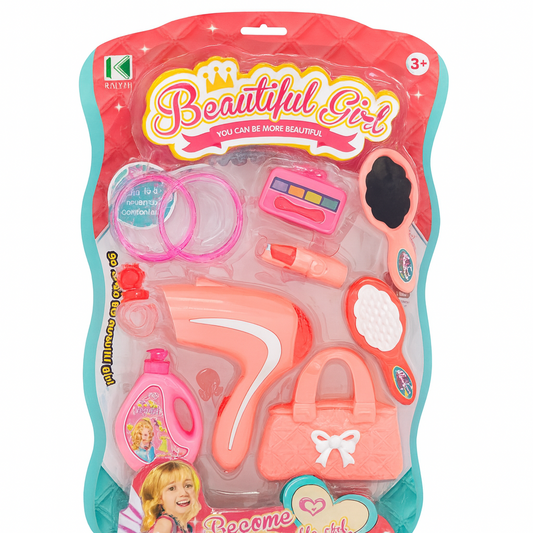 Girls Hair Beauty Play Set Kids Makeup Kit Perfume Dryer Toy Gift Set