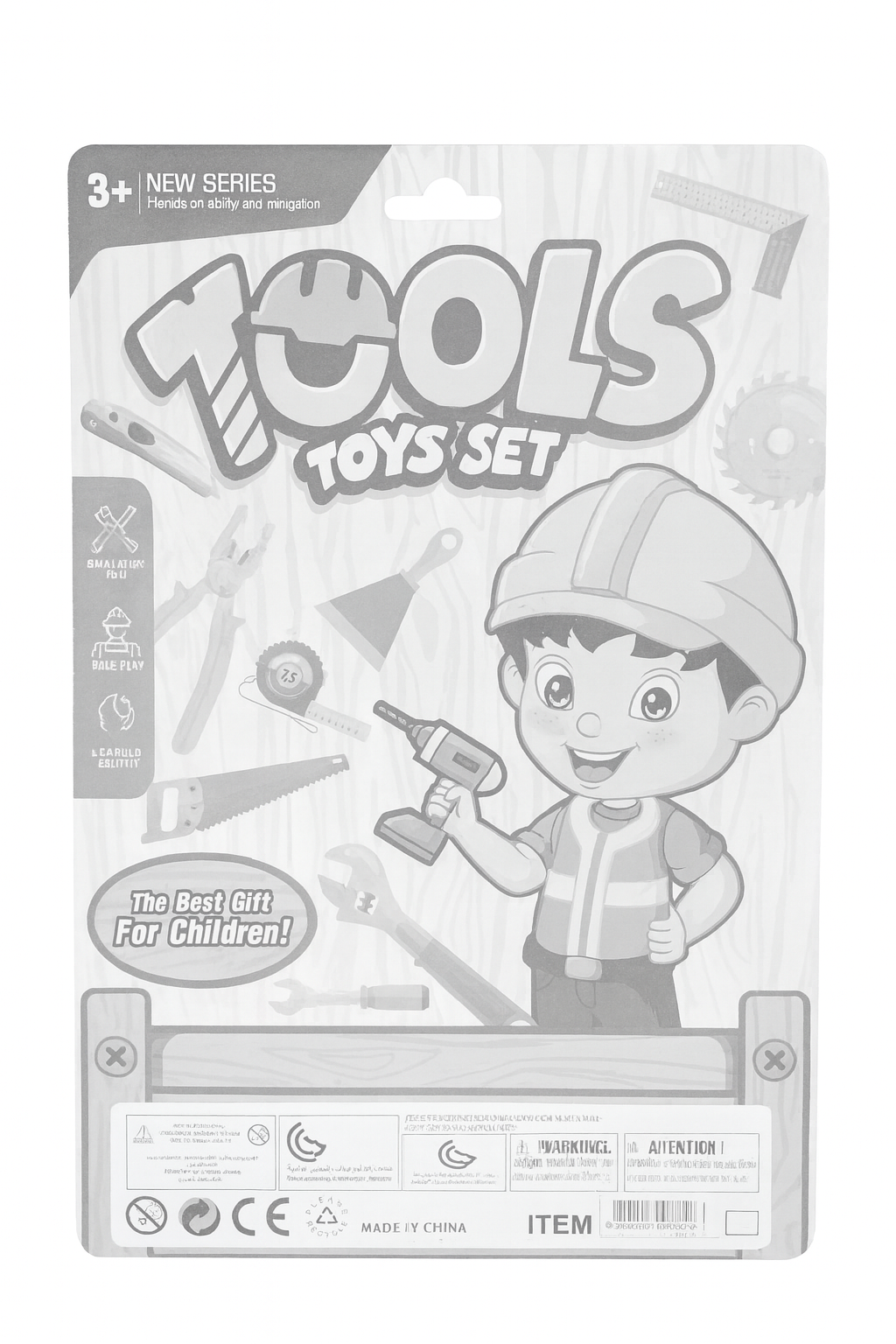 Kids Tool Set Pretend Play Construction Toy Chainsaw Axe Screws Learning Kit