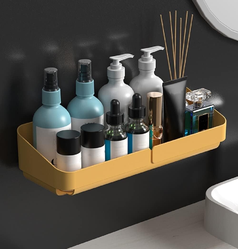 Shower Caddy Adhesive Shelves Plastic Bathroom Storage Rack Removable 2 Pack