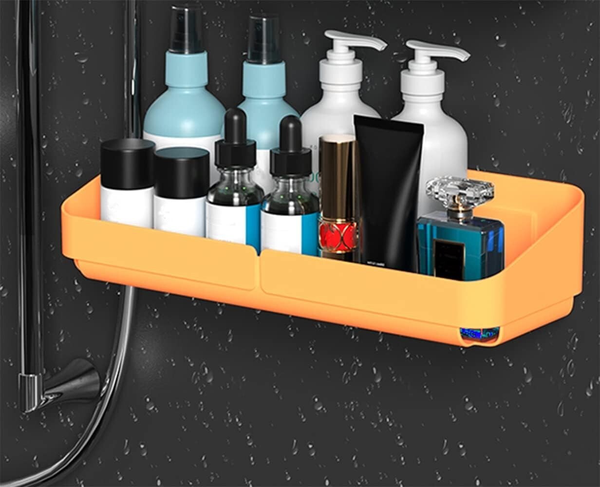 Shower Caddy Adhesive Shelves Plastic Bathroom Storage Rack Removable 2 Pack