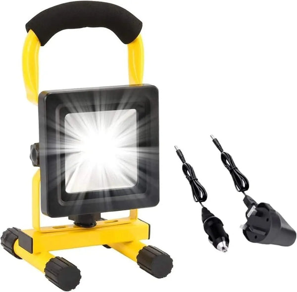 LED Portable Flood Light Rechargeable Cordless Work Site Camping Garage 10W COB Unbranded