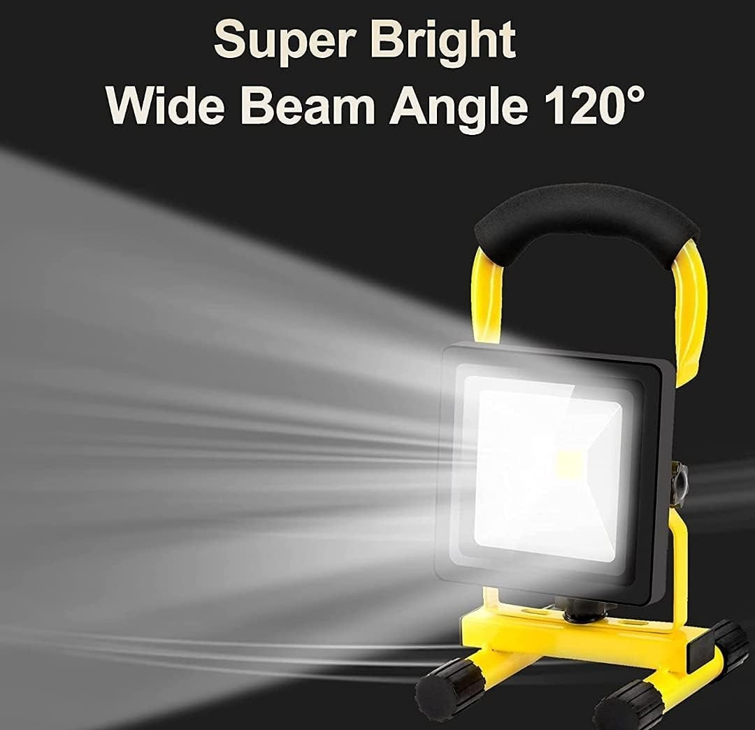 LED Portable Flood Light Rechargeable Cordless Work Site Camping Garage 10W COB
