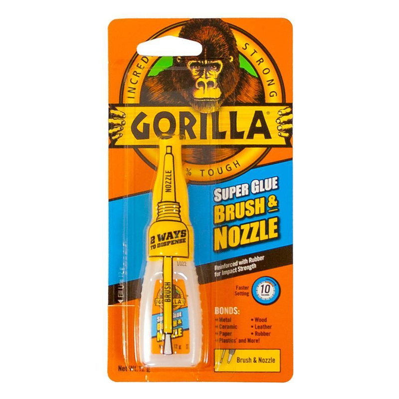 Gorilla Super Glue Clear 12g Brush Nozzle 2-in-1 Instant Strong Adhesive