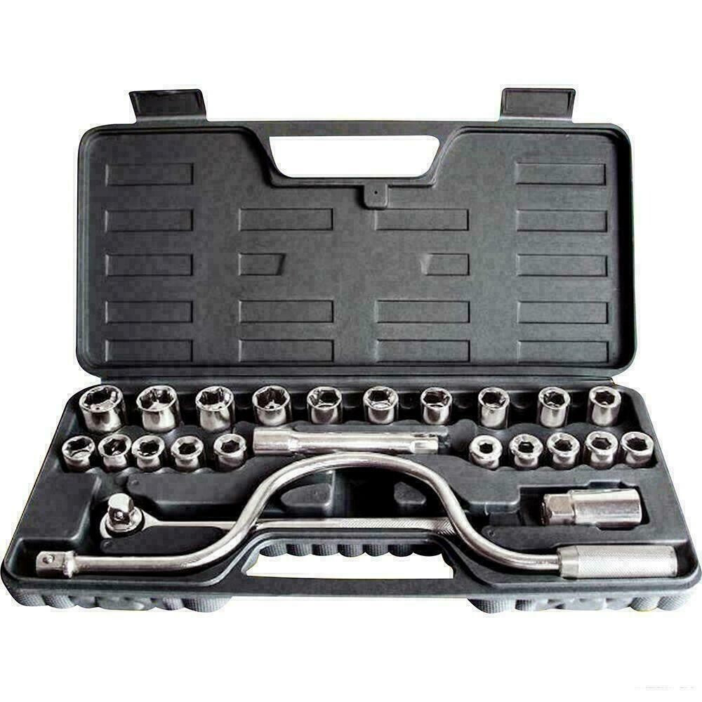 Wrench Socket Set Driver Metric Imperial Sae Spark Essential Box 1/4 Inch 25pc