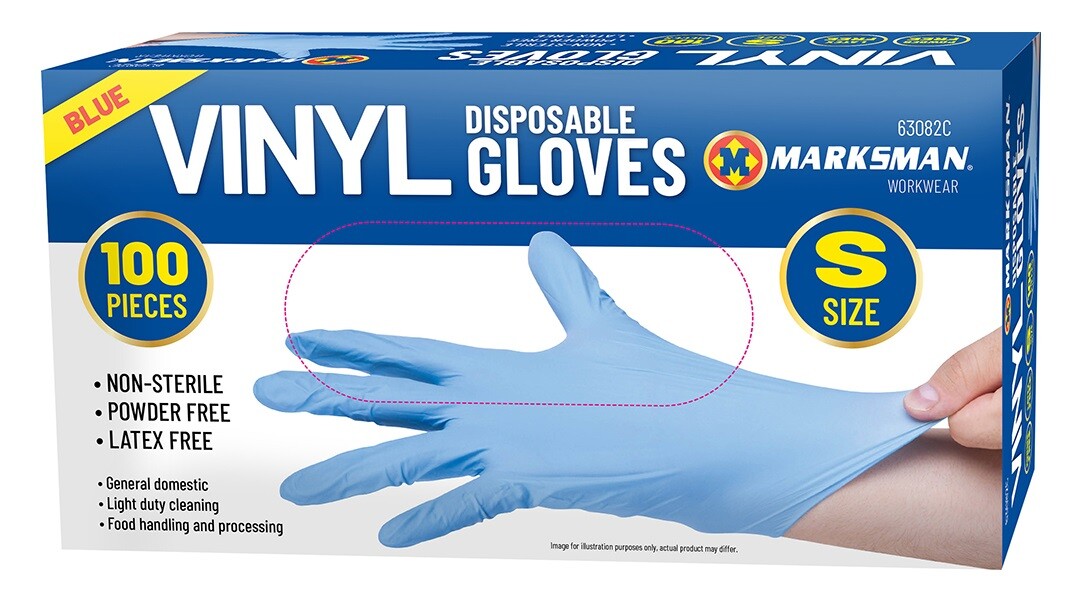 Blue Disposable Gloves Powder Latex Vinyl Free Medical Work Tattoo 100 Pieces