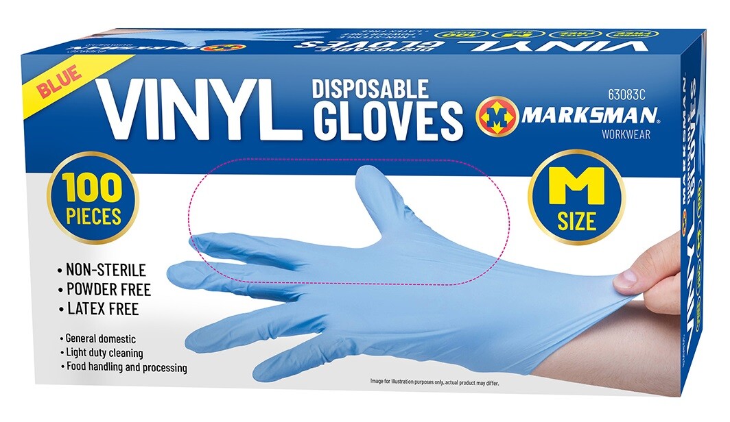 Blue Disposable Gloves Powder Latex Vinyl Free Medical Work Tattoo 100 Pieces