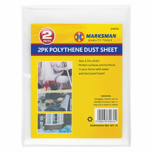 Dust Sheets Polythene Covers Painting Decorating Protective Sheets 2 Pack