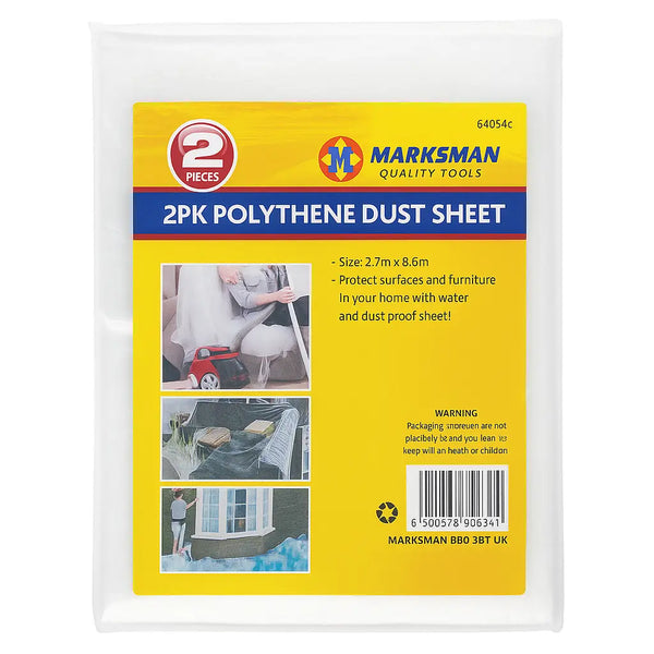 Dust Sheets Polythene Covers Painting Decorating Protective Sheets 2 Pack Unbranded