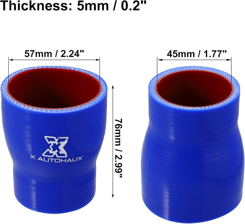 45-57Mm 1.77''-2.24'' ID Straight Silicone Hose Tube Blue Red for Car Tunning