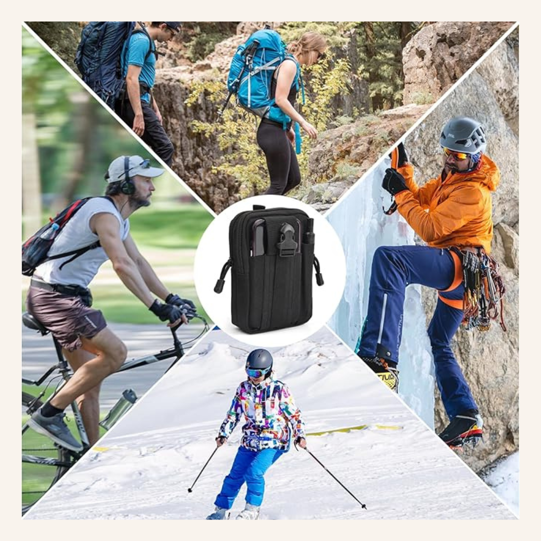 Mobile Phone Pocket Outdoor Phone Case Belt Pouch Carabiner Survival Case Bag