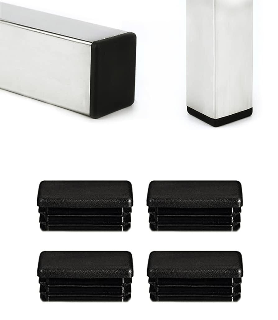Rectangle Plastic Plug End Cap Tube Chair Insert Bed Furniture 40mm x 30mm 4 pcs