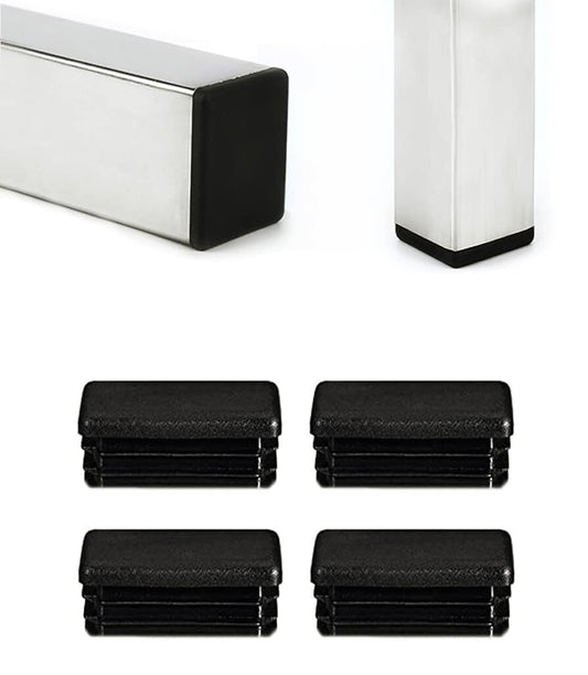 Rectangle Plastic Plug End Cap Tube Chair Insert Bed Furniture 40mm x 30mm 4 pcs