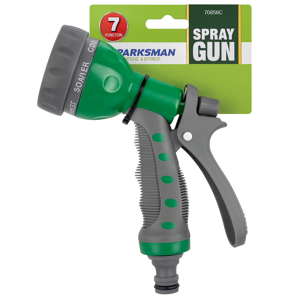 Water Hose Spray Nozzle 7 Function Garden Sprayer Gun Fits Hoses Quick Connect