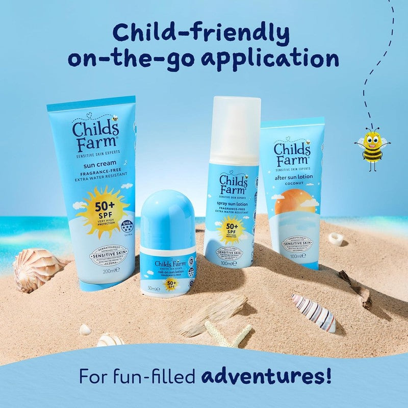 Childs Farm Sun Lotion Baby Kids SPF 50 Plus Roll On Sensitive Skin 50ml