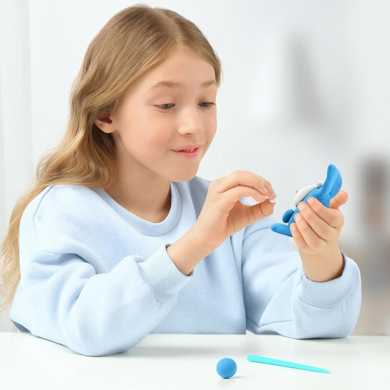 Air Dry Clay Kids Animal Kit Pig Horse Rabbit Color Modeling Set