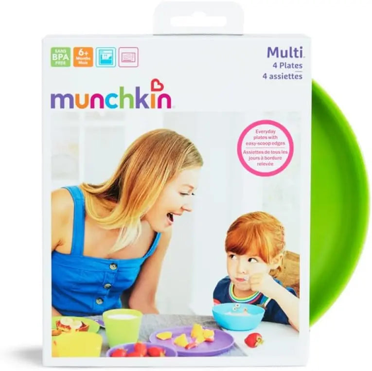 Munchkin Kids Toddler Plates Set BPA Free Microwave Dishwasher Safe 4 Pieces Munchkin