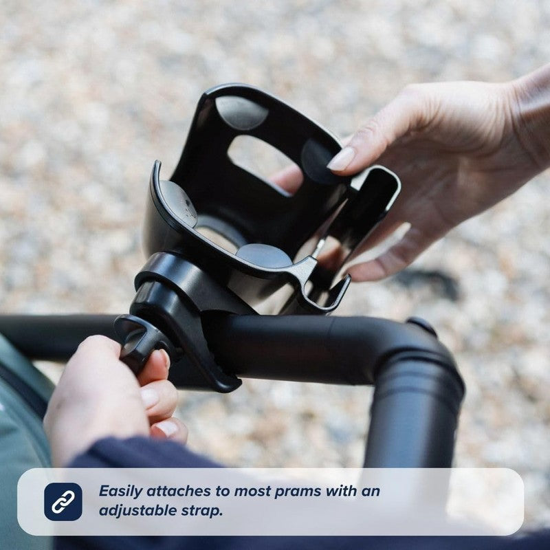 Nuby Pram Phone Cup Holder Universal Secure 360 Adjustable Fit