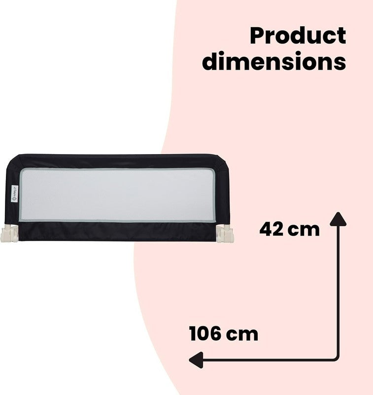 Safety 1st Bed Rail Portable Toddler Guard Foldable Travel Mesh Grey