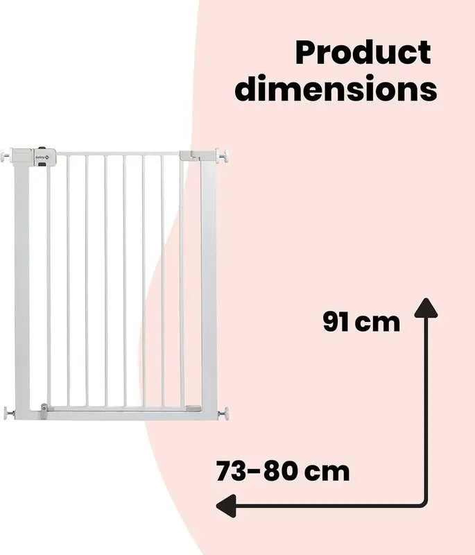 Safety 1st Extra Tall Stair Gate Baby Pressure Fit Metal White 73-80Cm Max. 94Cm Safety 1st