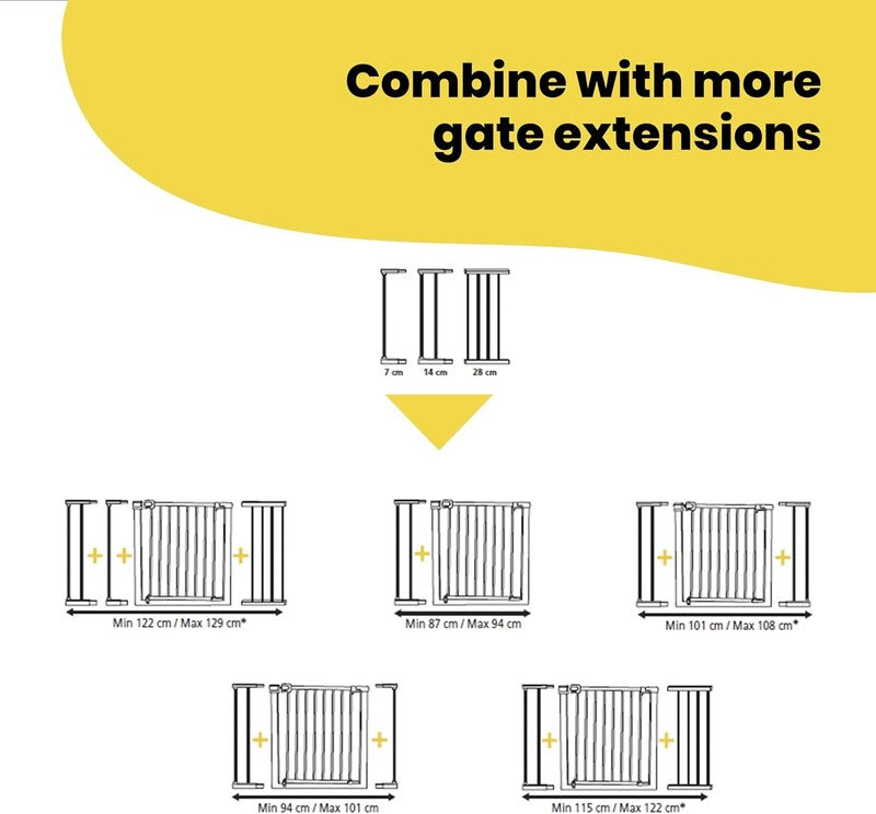 Safety 1st Gate Extension 14cm Pressure Fit Baby Stair White
