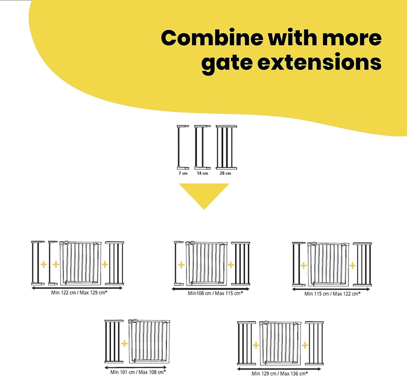 Safety 1st Gate Extension 28cm Baby Stair Pressure Fit White