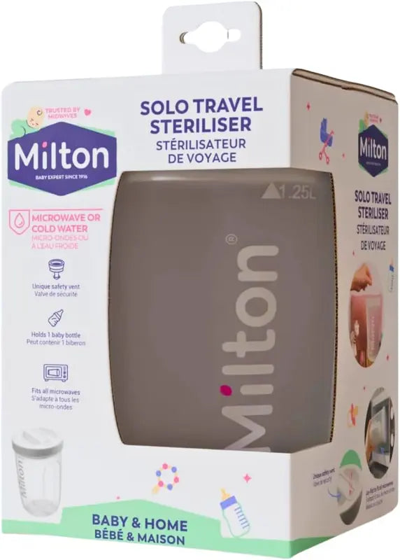 Milton Solo Travel Steriliser Microwave Cold Water Portable BPA Free Milton
