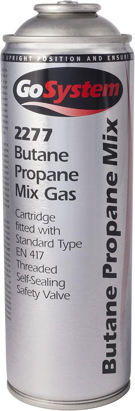 GoSystem Gas Cartridge 277g Butane Propane Mix Silver Camping Fuel Refill