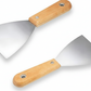 Carbon Steel Putty Knife Wood Handle Drywall Flex Scraper 2Pcs 4 Inch for Paint