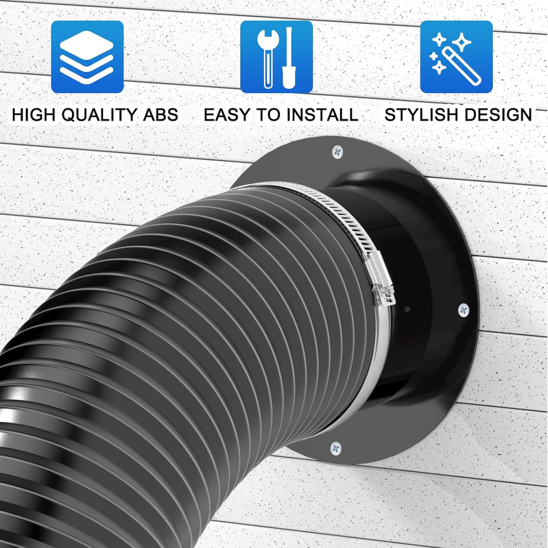 Ducting Flange 150mm 6Inch Duct Connector Round ABS Plastic Ventilation Wall Unbranded