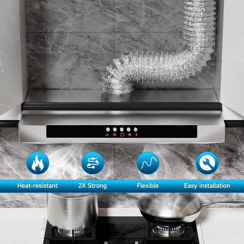 15cm Flexible Ducting 3m Aluminium Foil Insulated Heat Hose 6 Inch Pipe Clamps