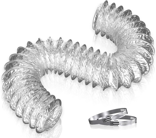 15cm Flexible Ducting 2m Aluminium Foil Insulated Heat Hose 6 Inch Pipe Clamps