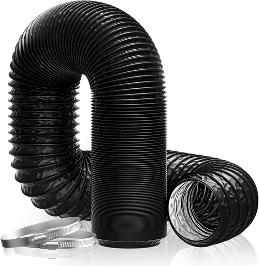 4'' PVC Aluminium Flexible Ducting Black Hose 100mm 2.5M Tumble Dryer Fan Hood