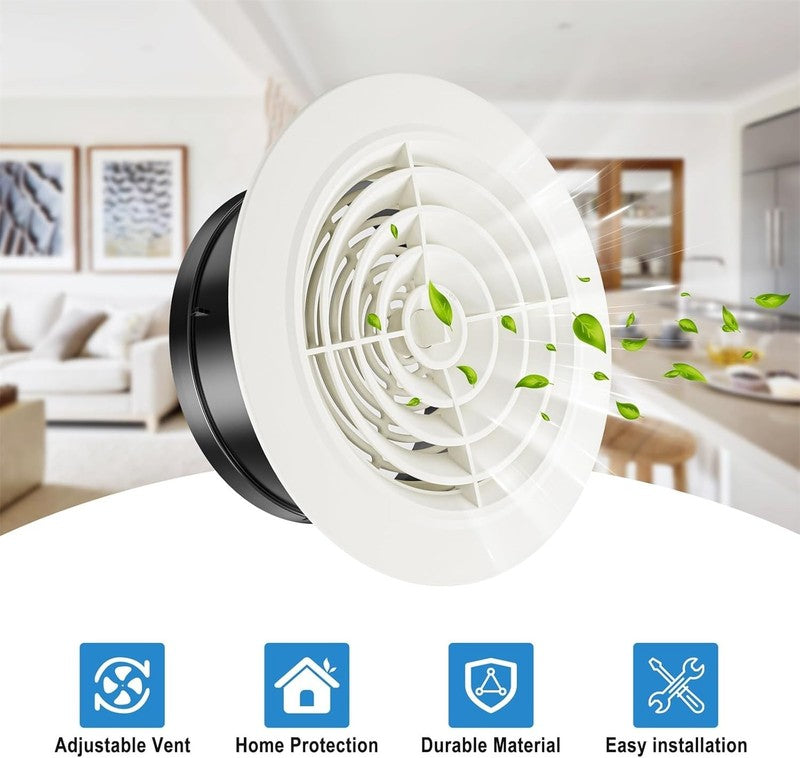 6'' Adjustable Round Air Vent 150mm Wall Ceiling Mounted Ventilation Cover Mesh