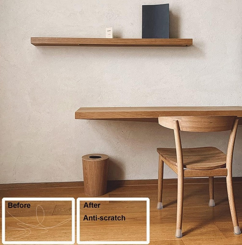 Chair Leg Protectors Hardwood Floors Silicone Covers Felt Pads 24 Pack