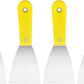 Carbon Steel Putty Knife Plastic Handle Drywall Flex Scraper 4Pcs 3 Inch Yellow Unbranded