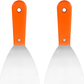 Carbon Steel Putty Knife Plastic Handle Drywall Flex Scraper 2Pcs 4 Inch Orange Unbranded